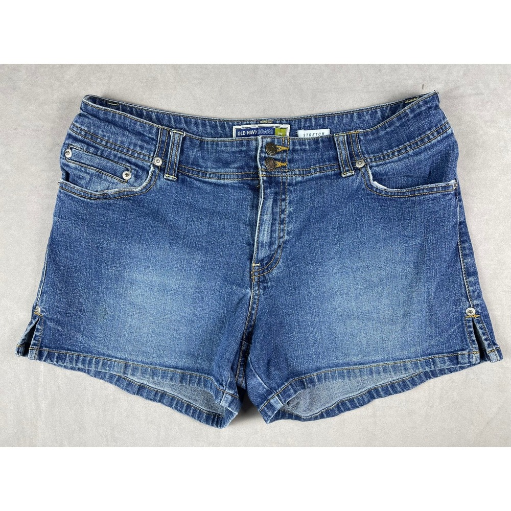 Old Navy Blue Jeans Womens Size 10 Low Waist Denim Shorts Medium Wash Stretch